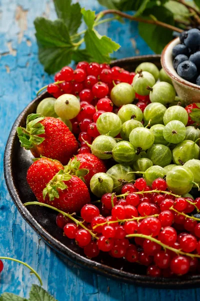 Summer berry and fruits set close-up