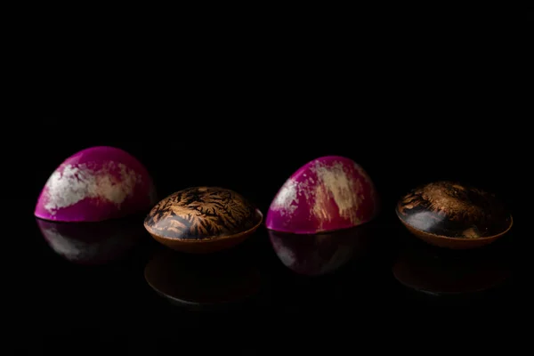 Set luxury chocolate bonbons close-up — Stock Photo, Image