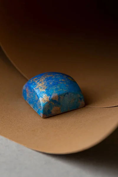 Sweet blue chocolate bonbon one — Stock Photo, Image