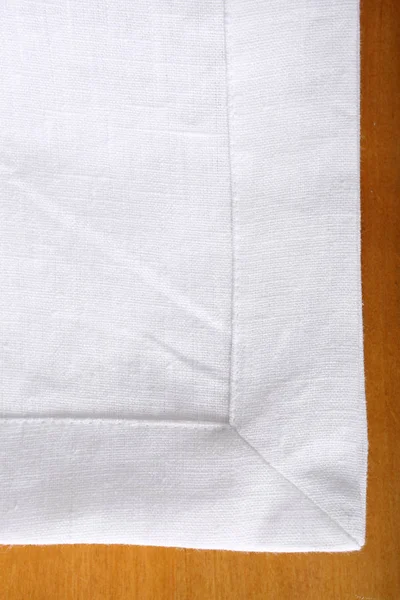 Біла лляна тканина, лляна серветка — стокове фото