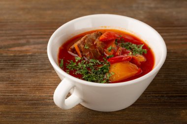 Pancar rustik çorba borsch yakın çekim