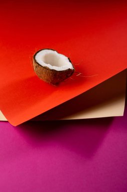 Hindistan cevizi ile geometrik kağıt sanat arka plan