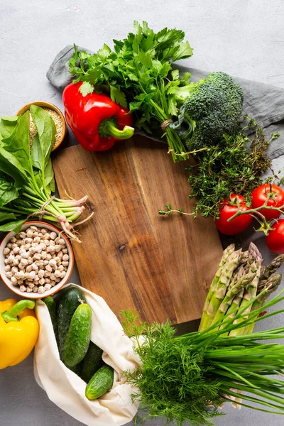 Tavola Cucina Legno Verdure Concetto Cookig — Foto Stock