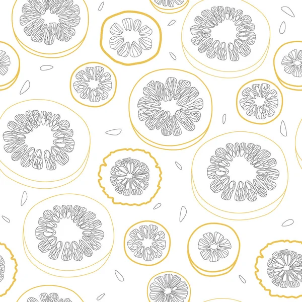 Citrus Grafische Naadloze Patroon Witte Achtergrond — Stockvector