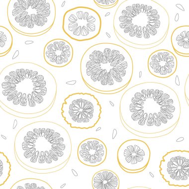 Beyaz arka plan üzerinde narenciye grafik Seamless modeli