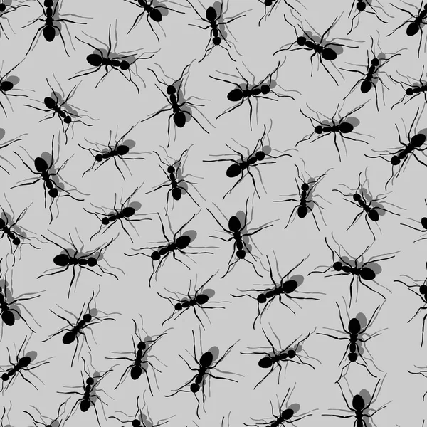 Patrón Sin Costura Hormiga Monocromática Que Representa Trabajo Equipo Las — Archivo Imágenes Vectoriales