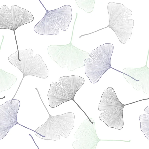 Гінко Leaf Візерунком Пастельних Тонах — стоковий вектор