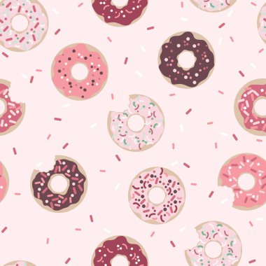 Pembe çörek Seamless modeli ile Sprinkles her yerde