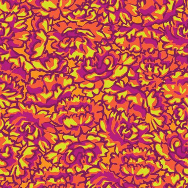 Pembe ve turuncu Peonies Seamless modeli portakal. Soyut duvar kağıdı tasarımı