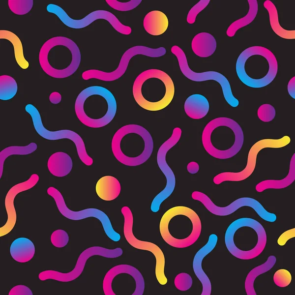 Memphis tarzı soyut renkli geometri Seamless modeli gradyanlar ile