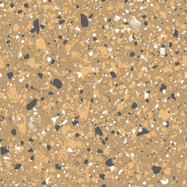 Ocher Terrazzo Dessin vectoriel Modèle sans couture — Image vectorielle