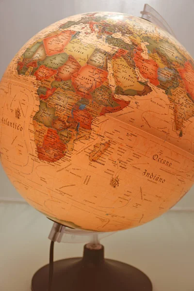 Globo Mapa Del Mundo Estilo Antiguo Con África Europa — Foto de Stock