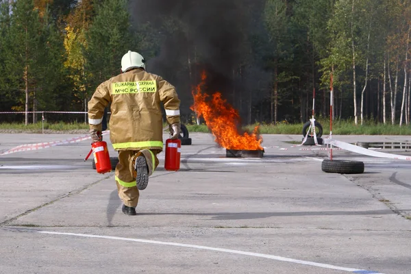 Surgut Gres Τμήμα Πυρόσβεσης 134 Surgut Ρωσία 2012 Πυρασφάλεια Κατάσβεση — Φωτογραφία Αρχείου