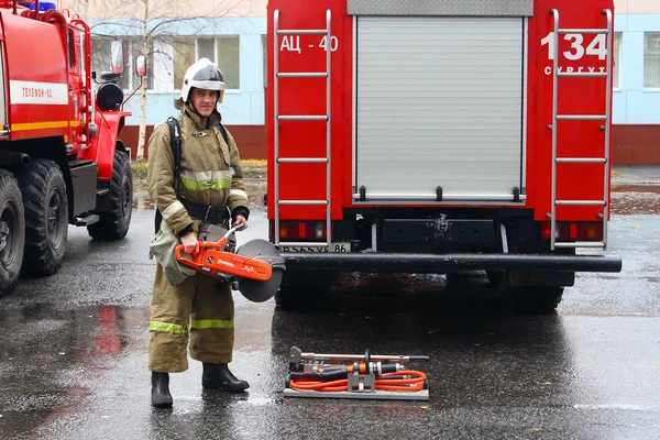 Uniper Surgut Gres Brandbestrijding Deel 134 Surgut Rusland 2014 Brandveiligheid — Stockfoto