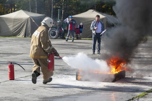 Surgut Gres Feuerlöschteil 134 Surgut Russland 2018 Brandschutz Das Feuer — Stockfoto