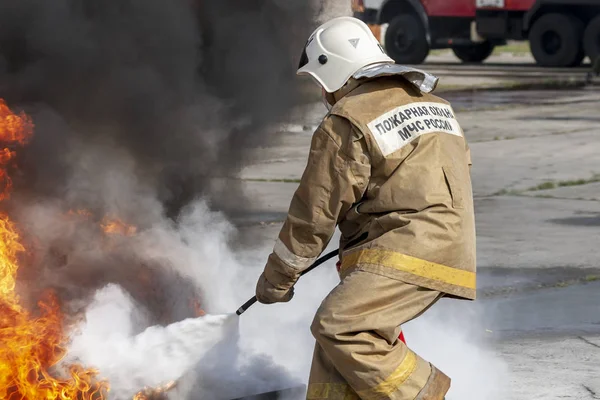 Surgut Gres Fire Fighting Part 134 Surgut Russia 2018 Fire — Stock Photo, Image