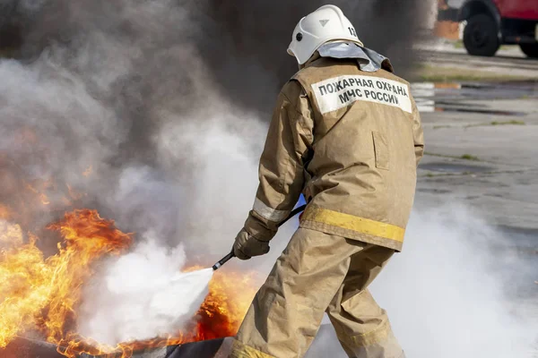 Surgut Gres Feuerlöschteil 134 Surgut Russland 2018 Brandschutz Das Feuer — Stockfoto