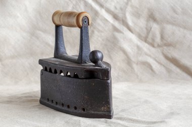 Antik kömür demir yakın çekim.