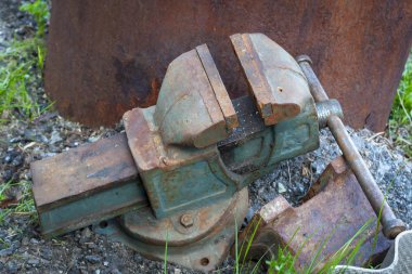 Eski tezgah Yardımcısı. yakın çekim.