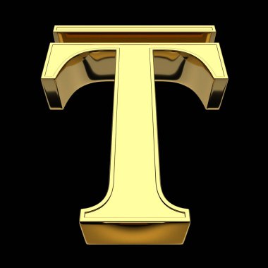 3D render Döviz Alım - Kazak tenge, altın, sembolü siyah arka plan üzerine izole. Aşağıdan önden görünüm.