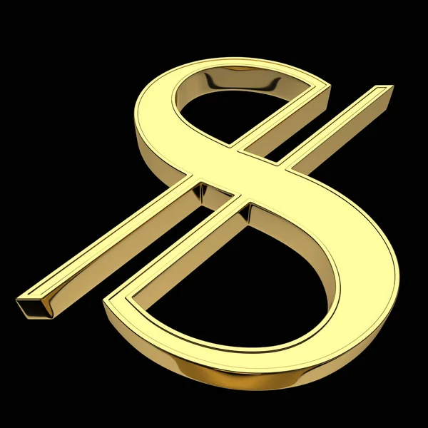 Representación Del Símbolo Monetario Del Som Uzbeko Oro Aislado Sobre — Foto de Stock