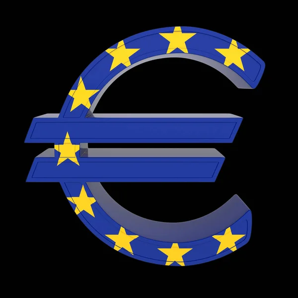 Currency Symbol National Flag Euro Currency European Union Render Isolated — Stock Photo, Image