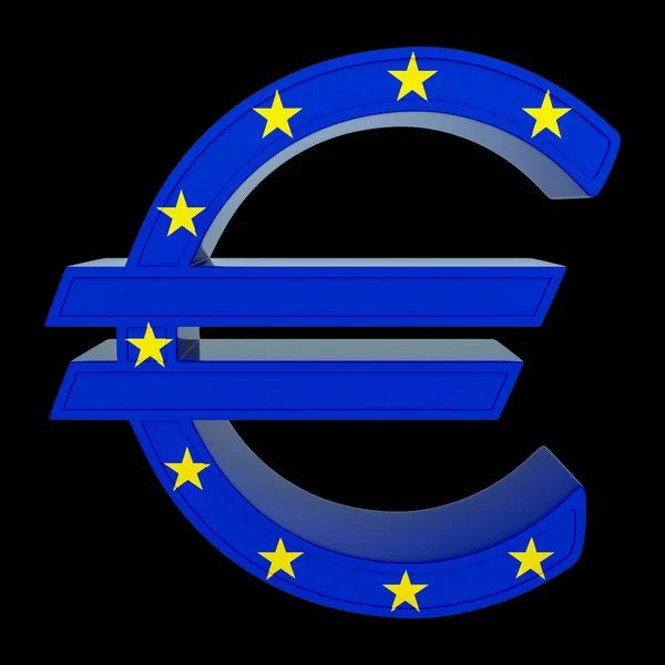 Currency Symbol National Flag Euro Currency European Union Render Isolated — Stock Photo, Image