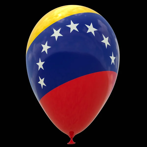黒に分離されたベネズエラの国旗が膨らみます レンダリング イラスト — ストック写真