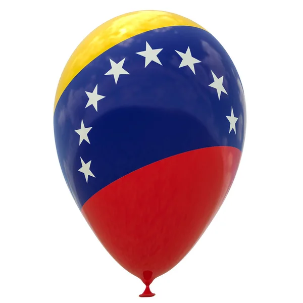 Balão Com Bandeira Nacional Venezuela Isolado Branco Ilustrações Renderização — Fotografia de Stock