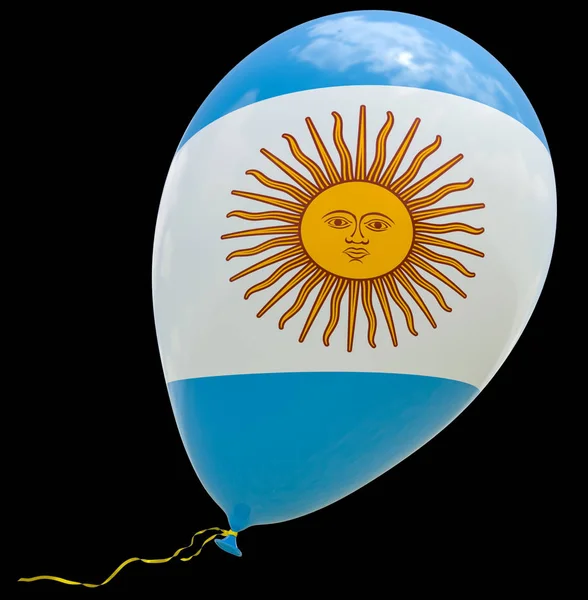 Globo Con Imagen Bandera Nacional Argentina Renderizaciones Ilustración Aislada Negro —  Fotos de Stock