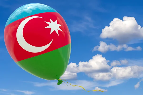 Azerbaycan Ulusal Bayrak Mavi Gökyüzü Görüntü Ile Balon Boyutlu Görselleştirme — Stok fotoğraf