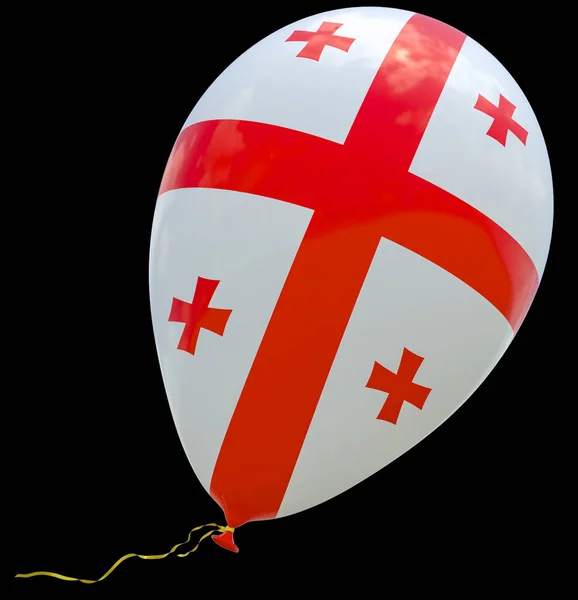 与佐治亚州国旗的形象气球 渲染插图隔离在黑色背景 — 图库照片