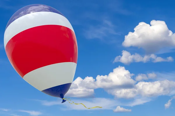 Ballon Avec Image Drapeau National Costa Rica Flottant Contre Ciel — Photo