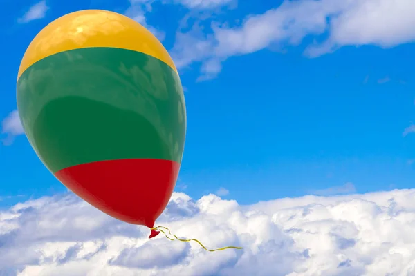 Globo Con Imagen Bandera Del Estado Lituania Ondeando Contra Cielo —  Fotos de Stock