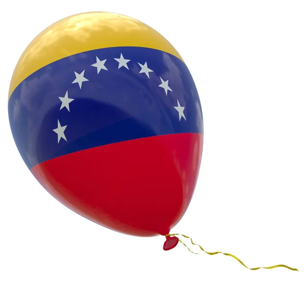 Balão Com Imagem Bandeira Nacional Venezuela Ilustração Renderização Isolado Fundo — Fotografia de Stock