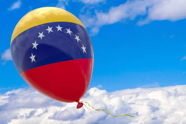 Balloon Image National Flag Venezuela Flying Blue Sky Visualization Illustrations — Stock Photo, Image