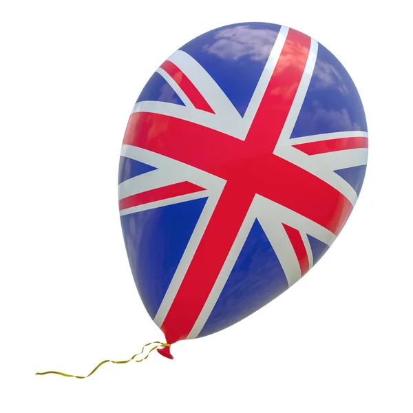 Balón Obrazem Státní Vlajka Velké Británie Vykreslování Ilustrace Izolované Bílém — Stock fotografie