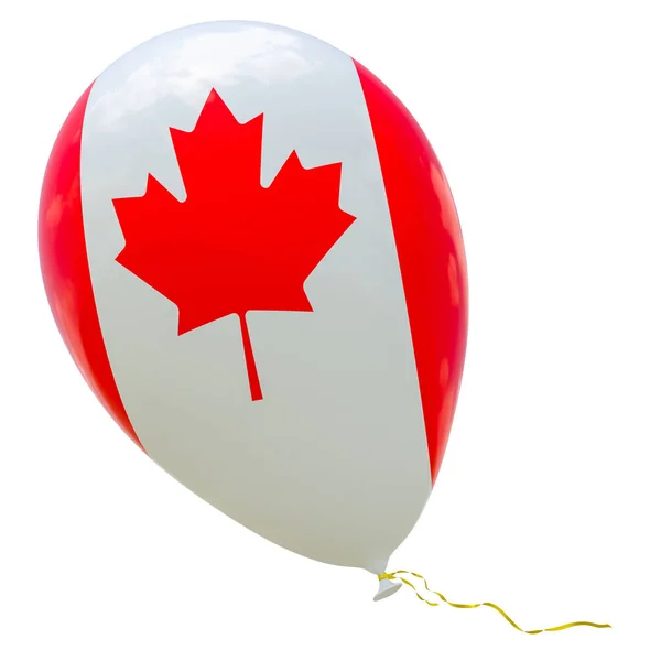 Palloncino Con Immagine Della Bandiera Nazionale Del Canada Rendering Illustrazione — Foto Stock