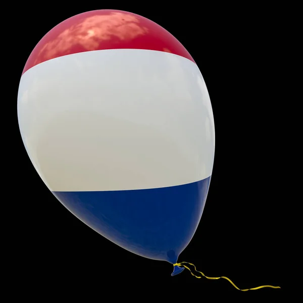 Balón Obrazem Státní Vlajka Francie Vykreslování Ilustrace Izolované Černém Pozadí — Stock fotografie