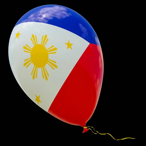 Ballon Avec Image Drapeau National Des Philippines Rendu Illustration Isolée — Photo