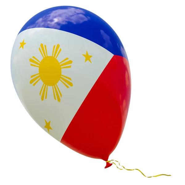 Воздушный Шар Изображением Национального Флага Филиппин Рендеринг Иллюстрация Изолирована Белом — стоковое фото