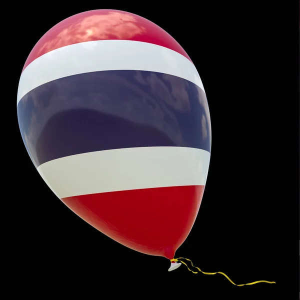 Palloncino Con Immagine Della Bandiera Nazionale Della Thailandia Rendering Illustrazione — Foto Stock