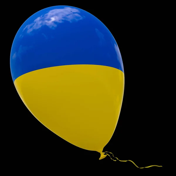 Ballon Avec Image Drapeau National Ukraine Rendu Illustration Isolée Sur — Photo