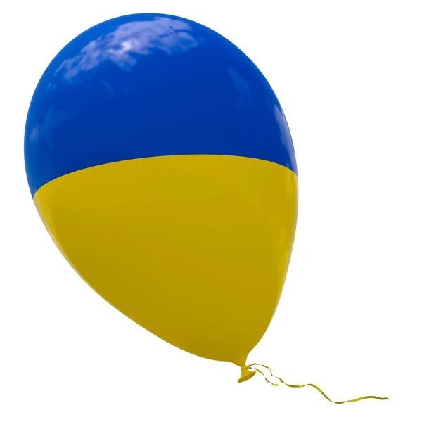 Ukrayna Bayrağı Görüntü Ile Balon Render Illüstrasyon Izole Beyaz — Stok fotoğraf