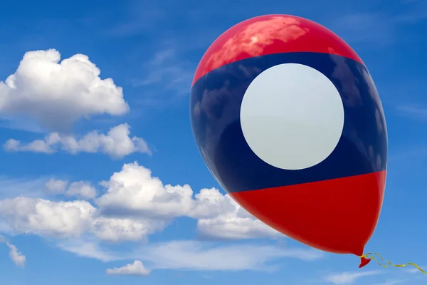 Inflatable Balloon Image National Flag Laos Flying Blue Sky Rendering — Stock Photo, Image