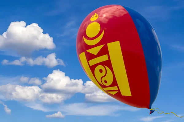 Inflatable Balloon Image National Flag Mongolia Flying Blue Sky Rendering — Stock Photo, Image