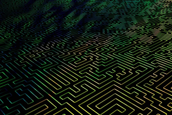 Das Labyrinth ist wie ein abstraktes dreidimensionales Muster der Psyche — Stockfoto