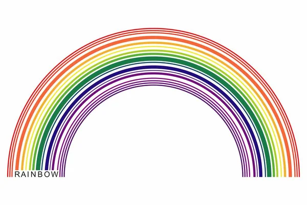 Regenboog bestaat uit gekleurde lijnen van verschillende dikte. Een ra — Stockvector