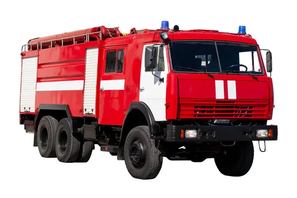 Большая красная спасательная машина России, изолированная на белом . — стоковое фото