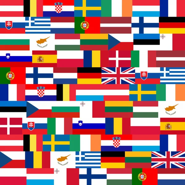 Seamless pattern of flags of the EU countries. — Stock Photo, Image